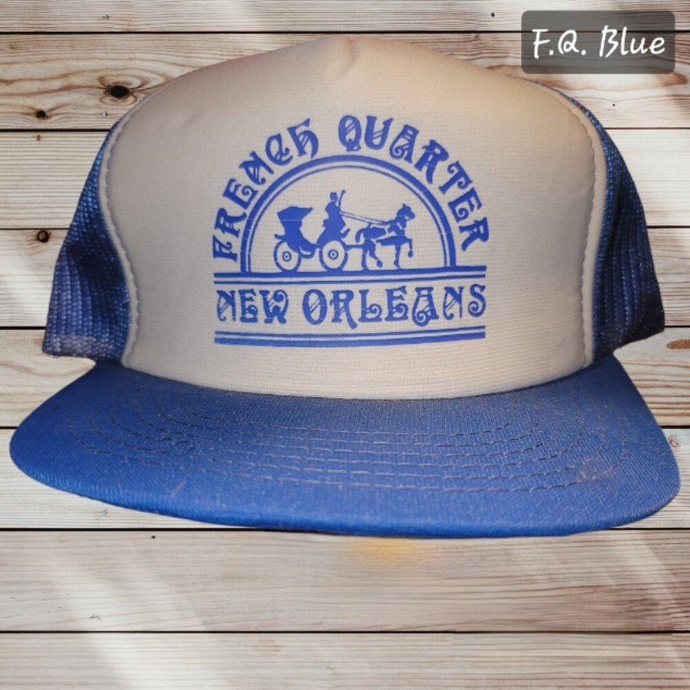 Vintage NEW ORLEANS French Quarter Mesh Trucker Hat Snapback Cap